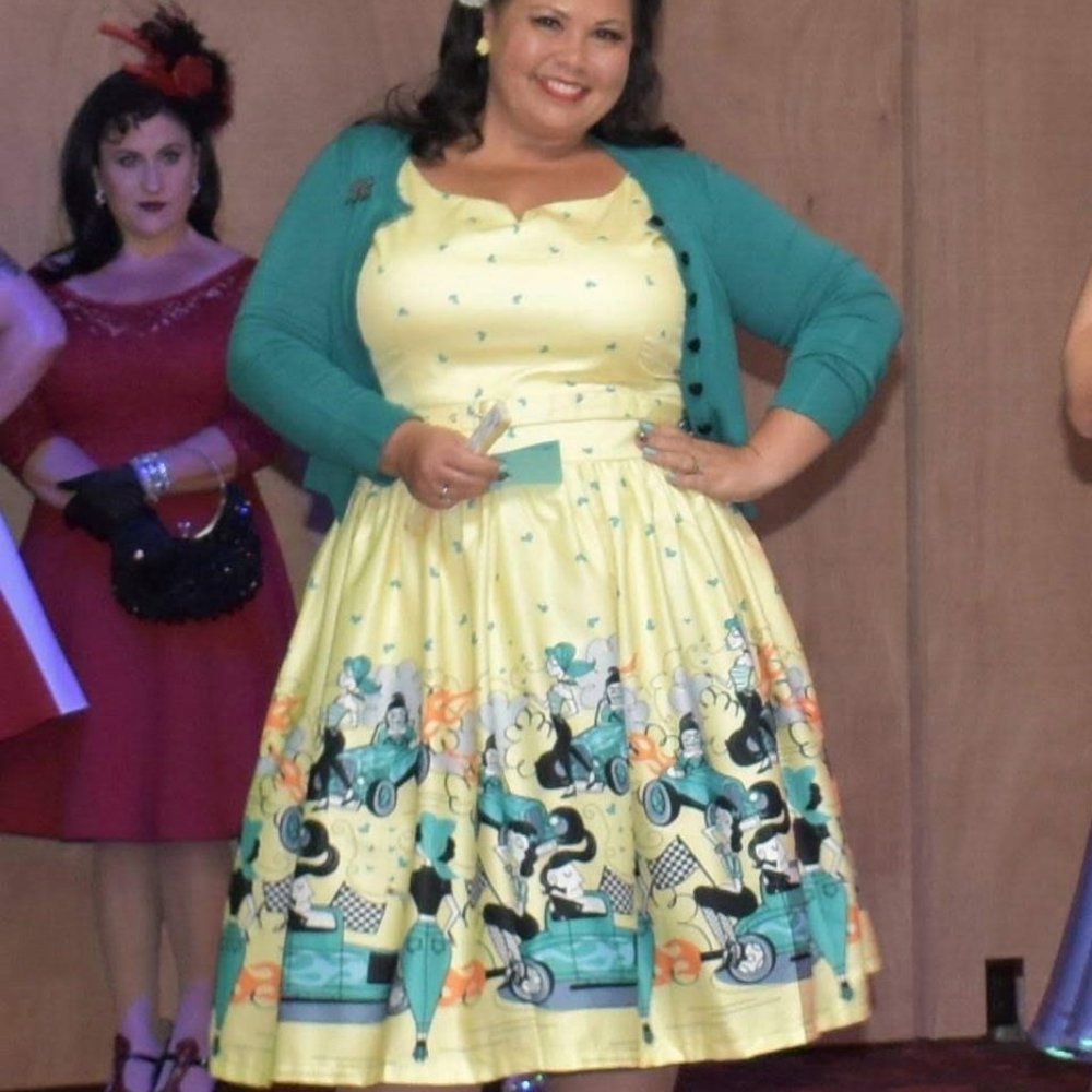 Lindy Bop Delta Lemon Hot Rod Dress US 18